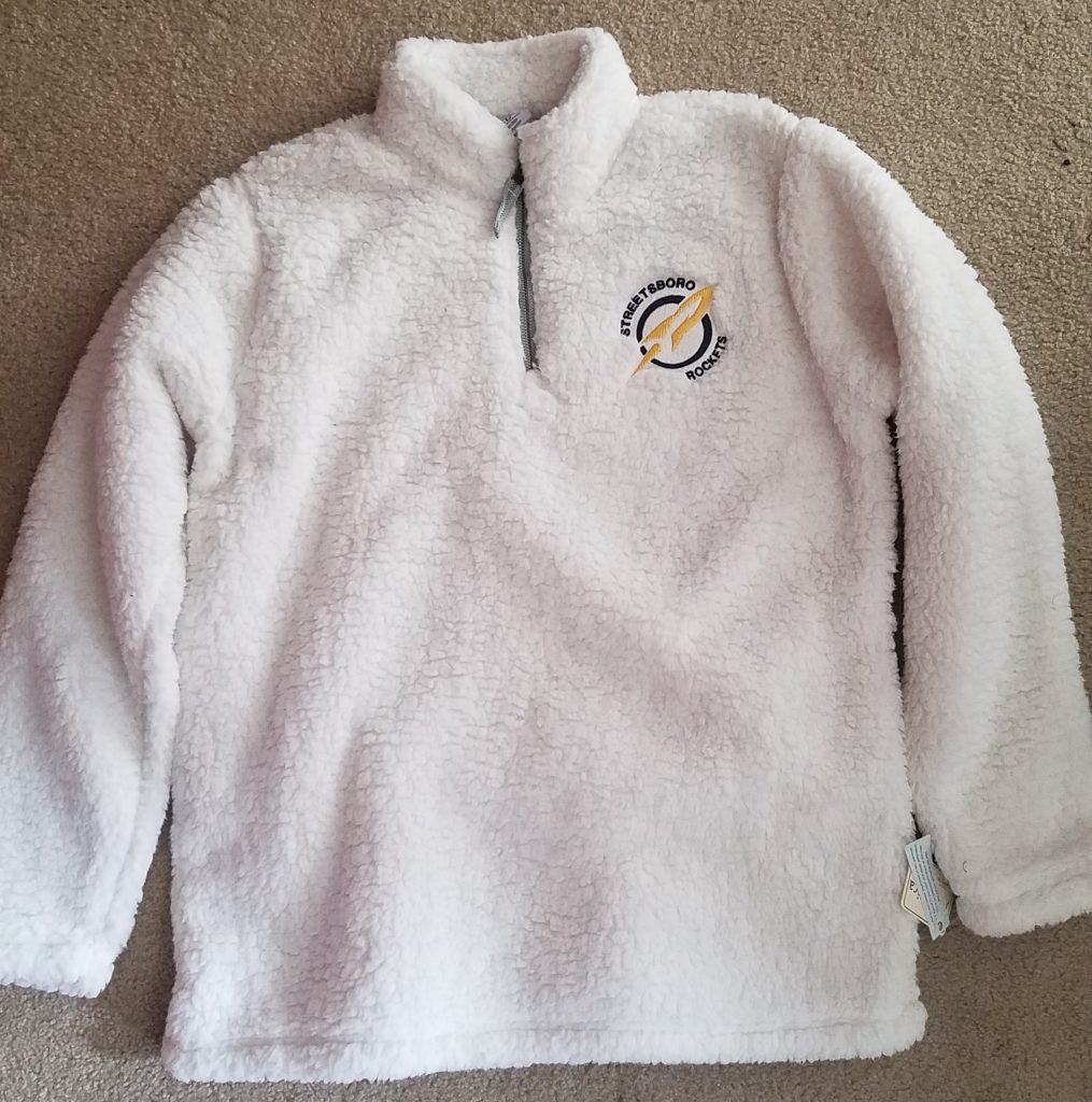 Cream Quarter Zip Sherpa W/ Streetsboro Rockets and Rocket Logo ...